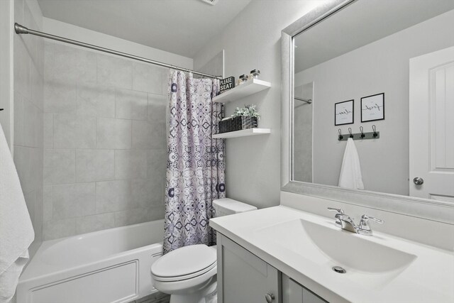 6105 Hightower St, Celina, TX 76227 - full bathroom featuring vanity, shower / bath combo, and toilet