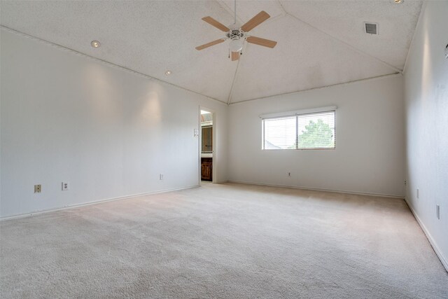 1541 Croston Dr, Plano, TX 75075 - spare room with a ceiling fan, carpet floors, high vaulted ceiling, and baseboards