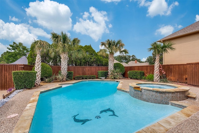 1541 Croston Dr, Plano, TX 75075 - view of pool with an in-ground hot tub and a fenced backyard