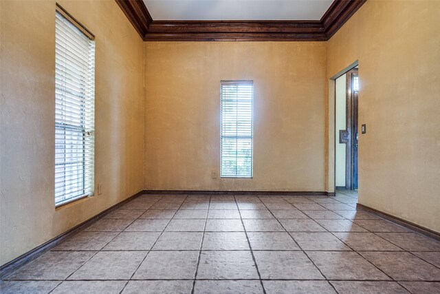 1541 Croston Dr, Plano, TX 75075 - unfurnished room with ornamental molding and light tile patterned floors