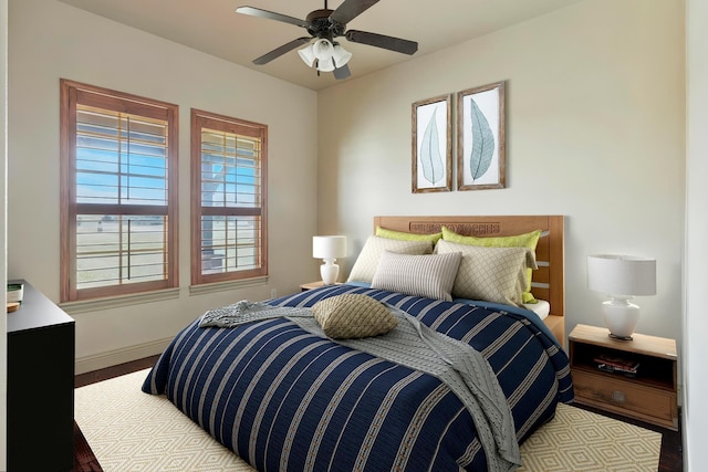 6708 Mustang Trl, Sanger, TX 76266 - bedroom featuring wood finished floors and a ceiling fan