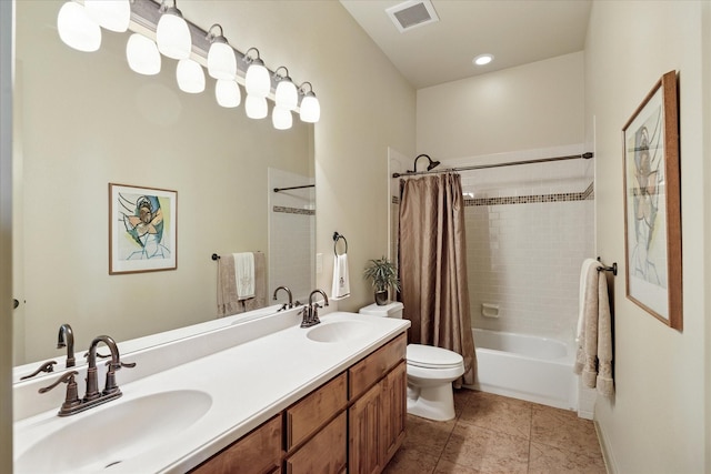 6708 Mustang Trl, Sanger, TX 76266 - full bathroom with shower / tub combo, double vanity, and tile patterned floors