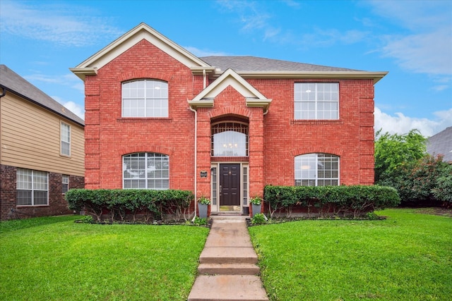 10120 Preston Vineyard Dr, Frisco, TX 75035 - traditional-style home with brick siding and a front lawn