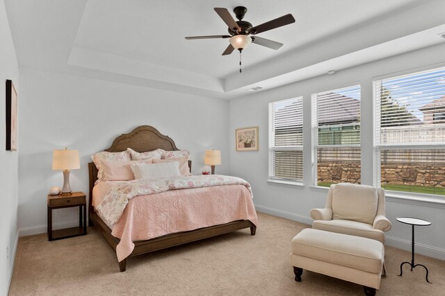 2788 Walker Way, Northlake, TX 76247 - bedroom featuring a tray ceiling, carpet flooring, and multiple windows