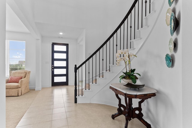 2788 Walker Way, Northlake, TX 76247 - foyer with baseboards, plenty of natural light, tile patterned flooring, and recessed lighting