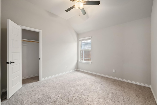 2627 Askern Ct, Grand Prairie, TX 75052 - unfurnished bedroom featuring carpet, vaulted ceiling, baseboards, a ceiling fan, and a closet