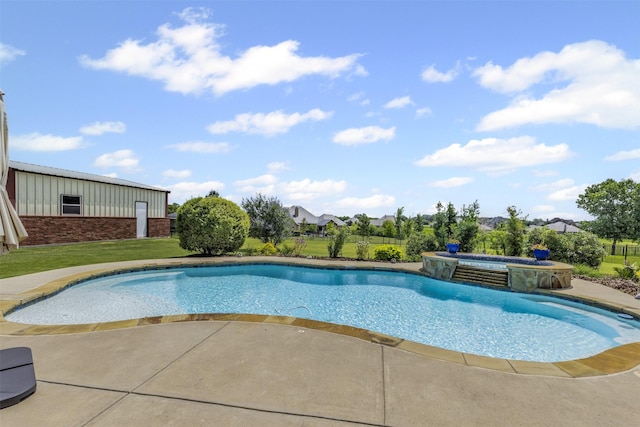 217 Silver Rose Blvd, Burleson, TX 76028 - view of swimming pool with a pool with connected hot tub and a yard