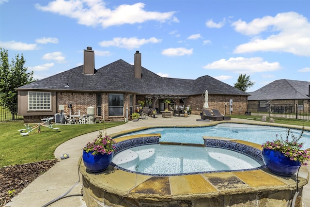 217 Silver Rose Blvd, Burleson, TX 76028 - view of pool with a pool with connected hot tub and a patio area