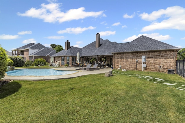 217 Silver Rose Blvd, Burleson, TX 76028 - outdoor pool with a patio and a yard