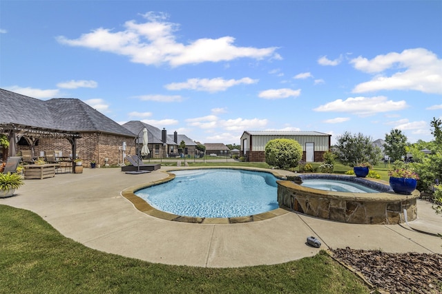217 Silver Rose Blvd, Burleson, TX 76028 - view of swimming pool with a patio area and a pool with connected hot tub
