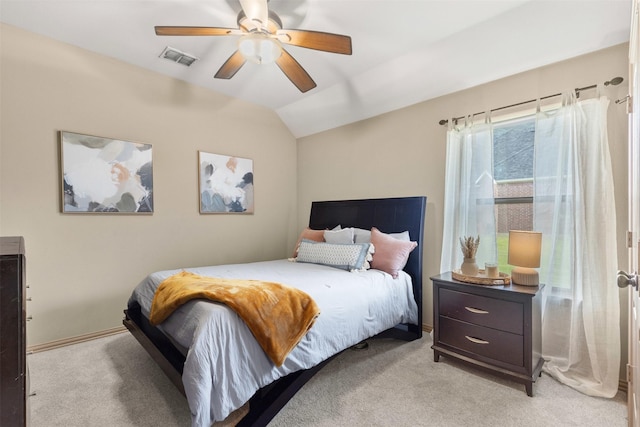217 Silver Rose Blvd, Burleson, TX 76028 - bedroom with light carpet, vaulted ceiling, ceiling fan, and baseboards