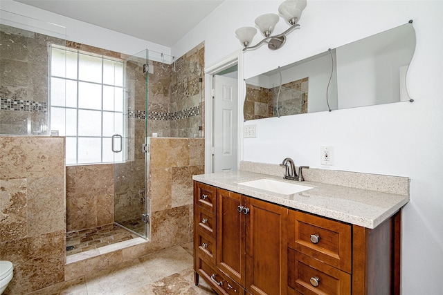 3308 Corn Valley Rd, Grand Prairie, TX 75052 - full bath featuring a stall shower, vanity, and toilet