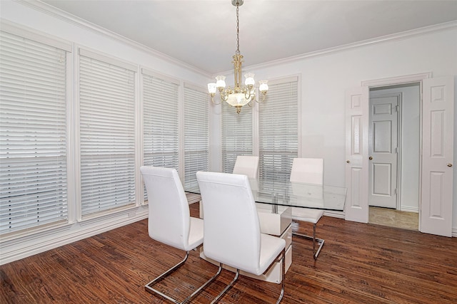 3308 Corn Valley Rd, Grand Prairie, TX 75052 - dining room with a chandelier, crown molding, and wood finished floors