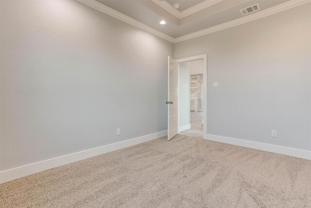 580 Highview Ct, Godley, TX 76044 - unfurnished room with ornamental molding, light colored carpet, recessed lighting, and baseboards