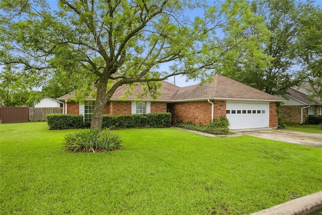 111 Christopher Dr, Cooper, TX 75432 - view of front of home featuring brick siding, a garage, concrete driveway, and a shingled roof