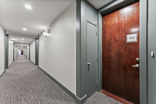 5055 Addison Cir Unit 723, Addison, TX 75001 - corridor with carpet, baseboards, and recessed lighting