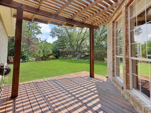 2832 Lincolnshire Dr, Richardson, TX 75082 - wooden terrace with a pergola and a yard