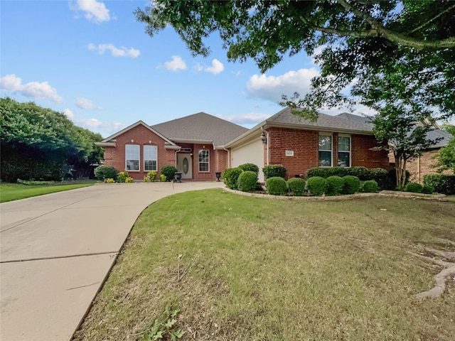 1424 Charleston Dr, Allen, TX 75002 - view of front facade featuring brick siding, driveway, an attached garage, and a front lawn