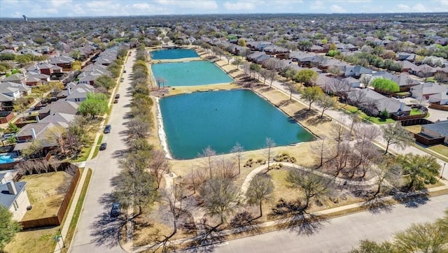 1424 Charleston Dr, Allen, TX 75002 - aerial perspective of suburban area with a nearby body of water