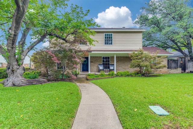 13841 Far Hills Ln, Dallas, TX 75240 - traditional home featuring brick siding and a porch
