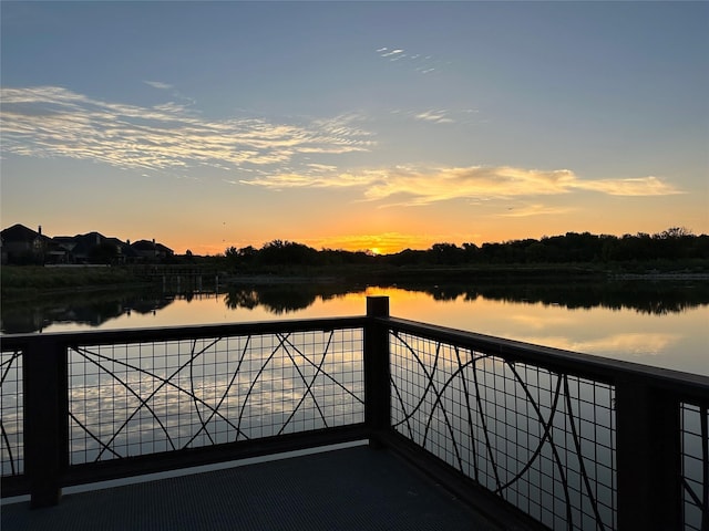 3500 Corkwood Dr, Frisco, TX 75033 - balcony at dusk featuring a water view