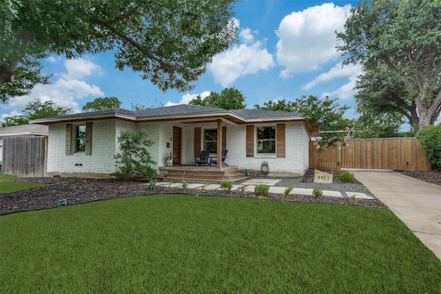9923 Harwell Dr, Dallas, TX 75220 - ranch-style house featuring brick siding, covered porch, and concrete driveway