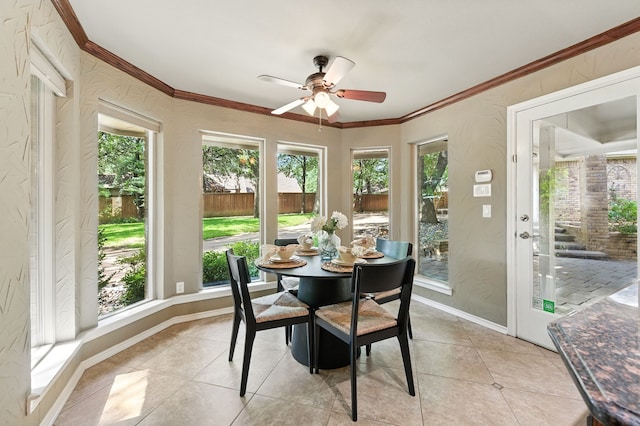 1610 Ottinger Rd, Keller, TX 76262 - sunroom featuring crown molding and tile patterned flooring