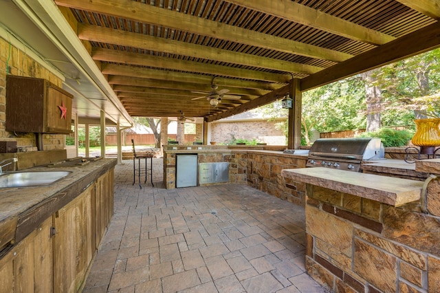 1610 Ottinger Rd, Keller, TX 76262 - view of patio with exterior kitchen and ceiling fan