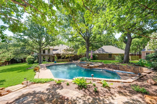 1610 Ottinger Rd, Keller, TX 76262 - view of swimming pool featuring a fenced backyard, a patio area, and a pool with connected hot tub