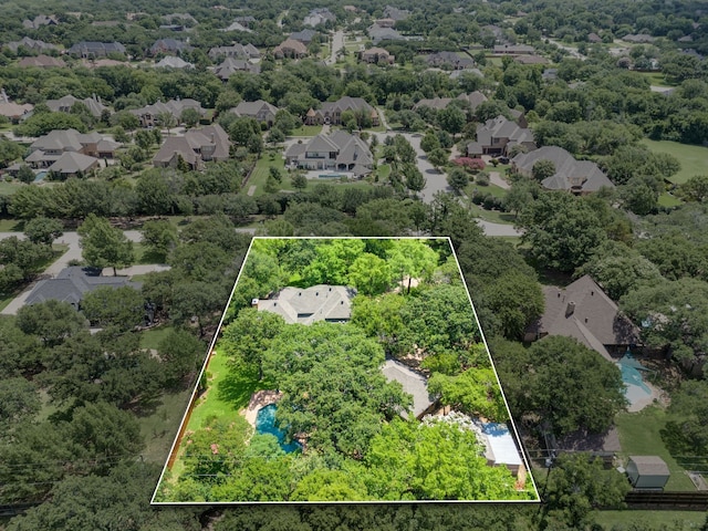 1610 Ottinger Rd, Keller, TX 76262 - aerial perspective of suburban area with property parcel outlined