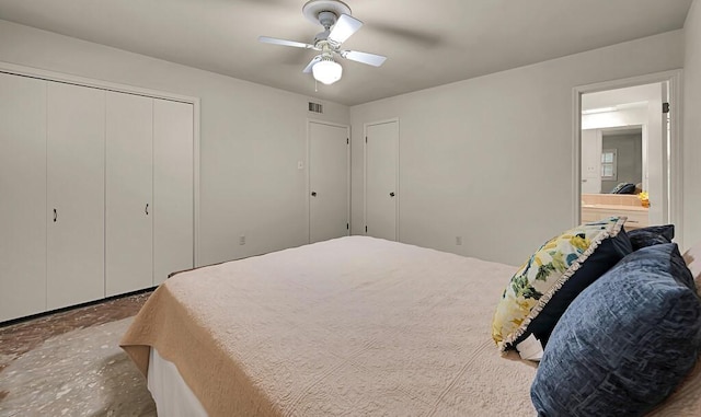 2832 Wooded Acres Dr, Waco, TX 76710 - bedroom featuring a closet and a ceiling fan
