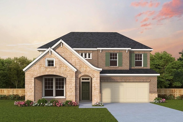 2903 Long Trl, Mansfield, TX 76063 - view of front of property with concrete driveway, stone siding, roof with shingles, and an attached garage
