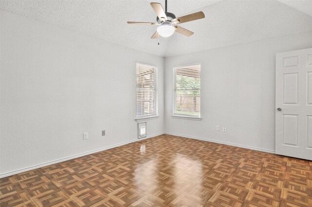 7536 Meadow Creek Dr, Fort Worth, TX 76123 - spare room with ceiling fan, a textured ceiling, and baseboards