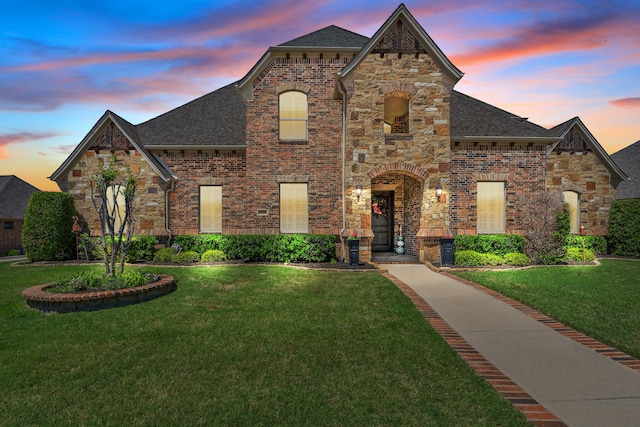 710 Cross Timbers Dr, Keller, TX 76248 - french provincial home with roof with shingles, a front yard, and brick siding