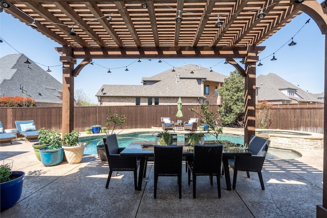 710 Cross Timbers Dr, Keller, TX 76248 - fenced backyard featuring a pergola, outdoor dining space, and a patio area