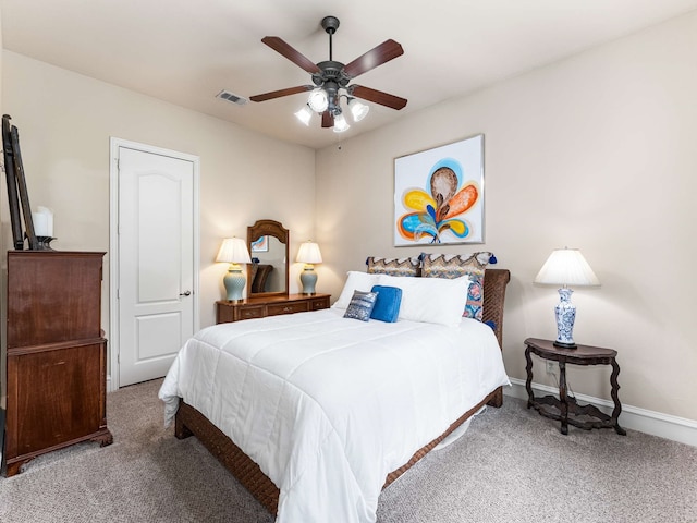2830 Creekwood Ln, Prosper, TX 75078 - carpeted bedroom featuring baseboards and a ceiling fan