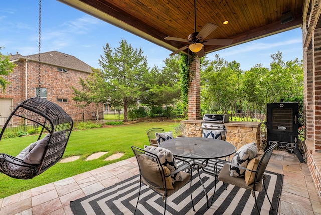 2830 Creekwood Ln, Prosper, TX 75078 - view of patio featuring outdoor dining space and ceiling fan