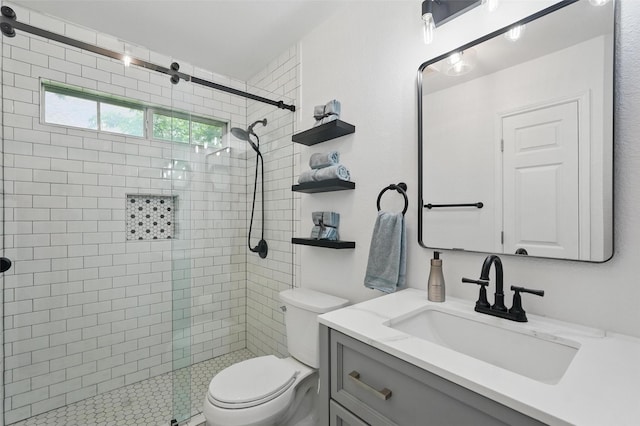 529 Colgate Dr, Allen, TX 75013 - full bath featuring toilet, vanity, and a stall shower