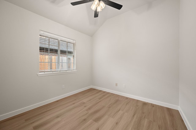 28 Alamosa Dr, Trophy Club, TX 76262 - spare room with a ceiling fan, light wood finished floors, baseboards, and vaulted ceiling