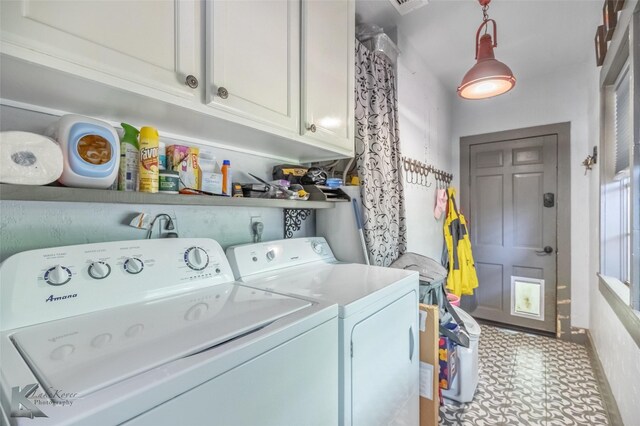 202 E Ross St, Rising Star, TX 76471 - washroom featuring washer and dryer and cabinet space