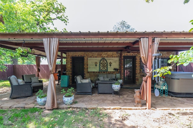 202 E Ross St, Rising Star, TX 76471 - view of patio / terrace featuring an outdoor hangout area
