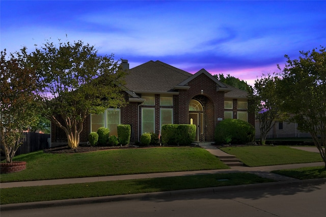2700 Rochelle Dr, Mckinney, TX 75070 - view of front of property featuring brick siding, a chimney, and roof with shingles