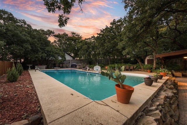 5909 Shady Hill Ln, Arlington, TX 76016 - view of swimming pool with a patio and a fenced backyard