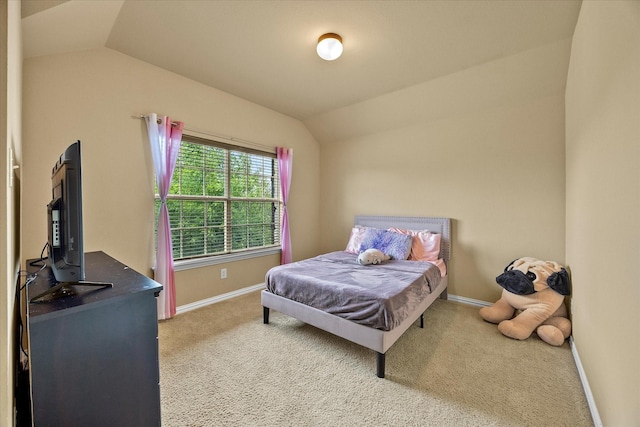 204 Leonard Way, Fate, TX 75087 - carpeted bedroom featuring lofted ceiling and baseboards