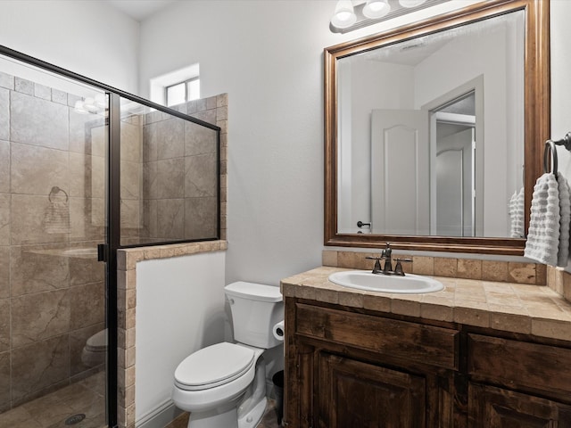 901 Egan Way Ct, Burleson, TX 76028 - full bathroom featuring toilet, vanity, and a stall shower