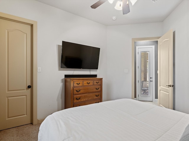 901 Egan Way Ct, Burleson, TX 76028 - bedroom with light carpet and a ceiling fan