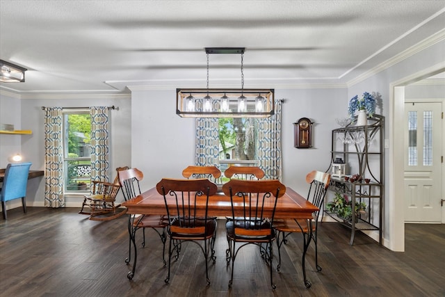 1133 Harris Ave, Hurst, TX 76053 - dining room with wood finished floors, crown molding, and baseboards
