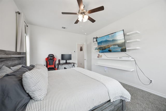 2028 Saddle Way, Mesquite, TX 75149 - bedroom with carpet flooring, baseboards, and ceiling fan