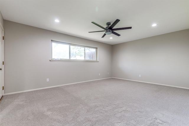 4023 Candlenut Ln, Dallas, TX 75244 - carpeted spare room with a ceiling fan, recessed lighting, and baseboards