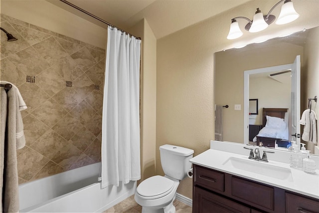 917 Navasota Trl, Mckinney, TX 75071 - bathroom with vanity, toilet, shower / bath combo with shower curtain, and connected bathroom